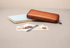 Leather Long Wallets for Men Zipper Long Wallet - imessengerbags