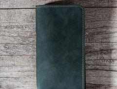 Leather Long Wallets for men Bifold Vintage Men Long Wallet
