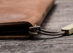 Leather Long Wallets for men Bifold Vintage Men Long Wallet