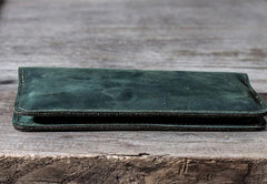 Leather Long Wallets for men Bifold Vintage Men Long Wallet