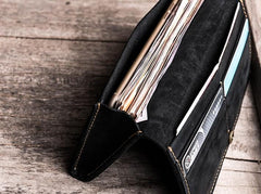Leather Long Wallets for men Bifold Vintage Men Long Wallet - imessengerbags