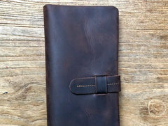 Leather Long Wallets for men Bifold Vintage Men Long Wallet