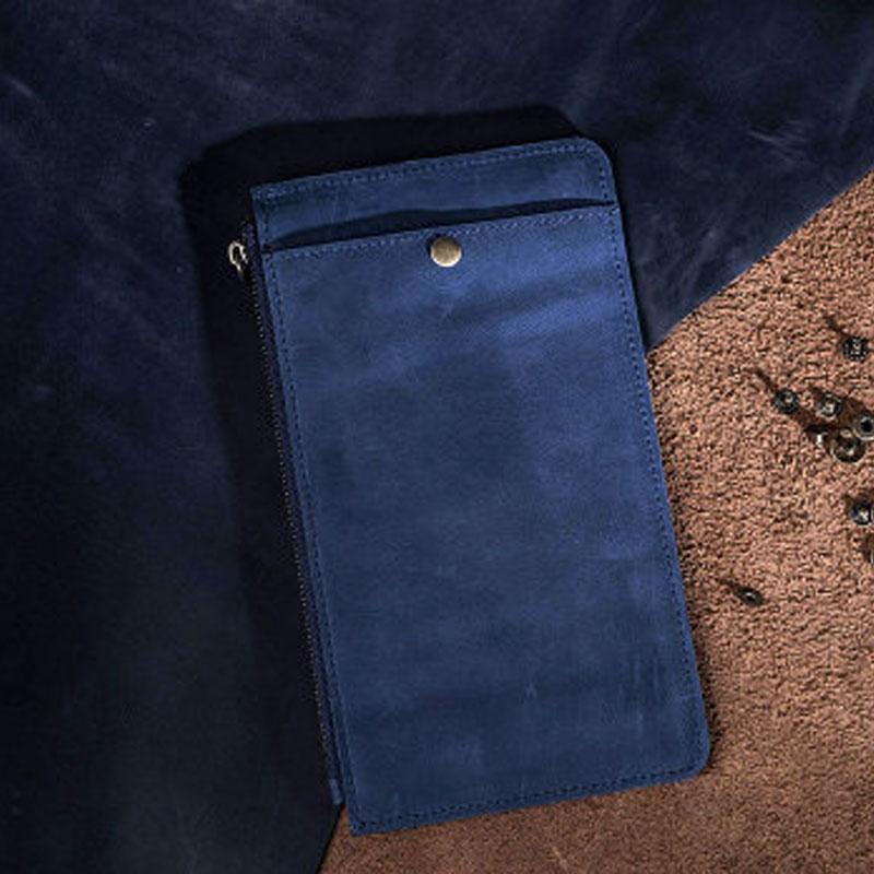 Leather Long Wallets for men Bifold Vintage Men Long Wallet - imessengerbags