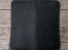 Leather Long Wallets for men Black Bifold Men Long Wallet - imessengerbags