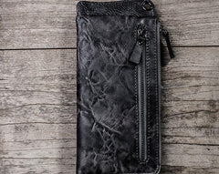 Leather Long Wallets for men Chain Wallet Bifold Vintage Men Biker wallet