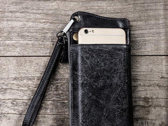 Leather Long Wallets for men Chain Wallet Bifold Vintage Men Biker wallet