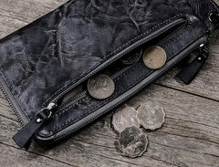 Leather Long Wallets for men Chain Wallet Bifold Vintage Men Biker wallet