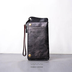 Leather Long Wallets for men Chain Wallet Bifold Vintage Men Biker wallet