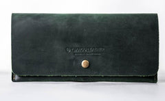Leather Long Wallets for men Slim Bifold Vintage Men Long Wallet