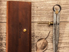 Leather Long Wallets for men Slim Bifold Vintage Men Long Wallet