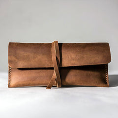 Leather Long Wallets for men Slim Bifold Vintage Men Long Wallet