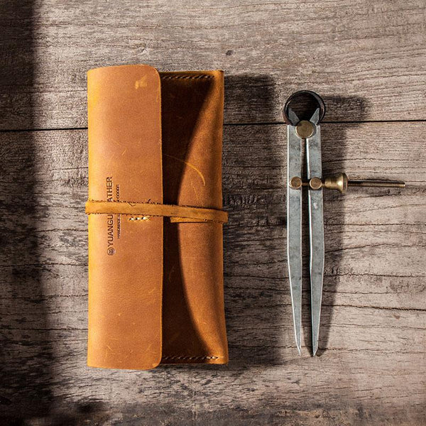Leather Long Wallets for men Slim Bifold Vintage Men Long Wallet - imessengerbags