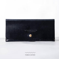 Leather Long Wallets for men Slim Bifold Vintage Men Long Wallet