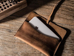 Leather Long Wallets for men Slim Bifold Vintage Men Long Wallet