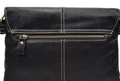 Cool Leather Mens Black Messenger Bag Shoulder Bag for Men