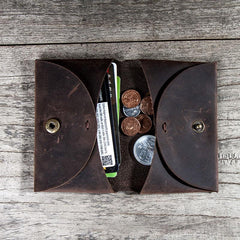 Leather Men Card Holder Wallet Change Bifold Small Wallet for Men