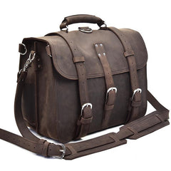 Leather Men Large Briefcase Handbag Travel Bag Messenger Bag For Men - imessengerbags