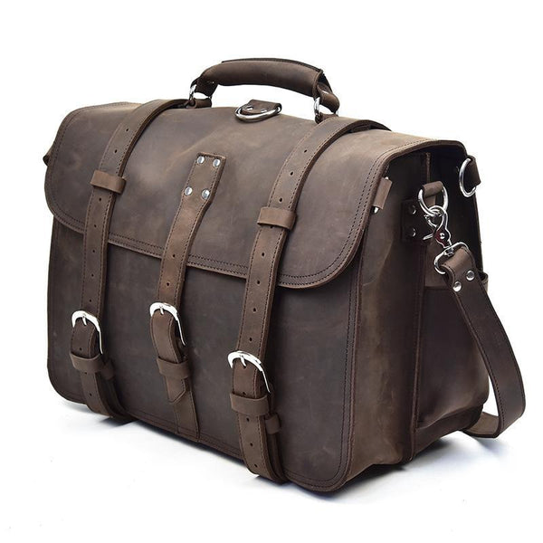 Leather Men Large Briefcase Handbag Travel Bag Messenger Bag For Men - imessengerbags