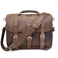 Leather Men Large Briefcase Handbag Travel Bag Messenger Bag For Men - imessengerbags