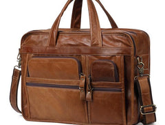 Leather Men Large Briefcase Handbag Travel Bag OverNight Bags For Men