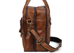 Leather Men Large Briefcase Handbag Travel Bag OverNight Bags For Men