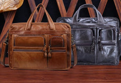 Leather Men Large Briefcase Handbag Travel Bag OverNight Bags For Men