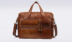 Leather Men Large Briefcase Handbag Travel Bag OverNight Bags For Men