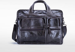Leather Men Large Briefcase Handbag Travel Bag OverNight Bags For Men
