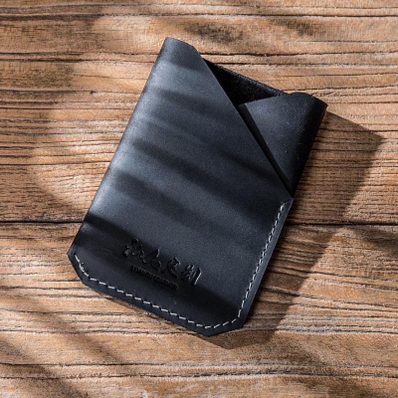 Leather Men Slim Small Card Wallet Change Small Wallet for Men - imessengerbags