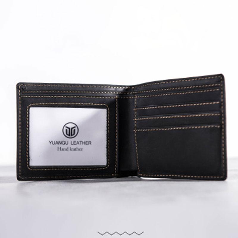 Leather Men Slim Small Wallet Bifold Small Vintage Wallet for Men - imessengerbags