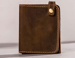 Leather Men Slim Small Wallet Bifold Small Vintage Wallet for Men - imessengerbags