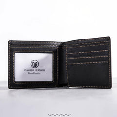 Leather Men Slim Small Wallet Bifold Small Vintage Wallet for Men - imessengerbags