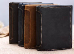 Leather Men Slim Small Wallet Bifold Small Vintage Wallet for Men - imessengerbags