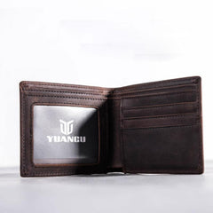 Leather Men Slim Small Wallet Bifold Small Vintage Wallet for Men - imessengerbags
