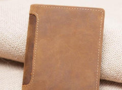 Leather Men Slim Small Wallet Bifold Small Vintage Wallet for Men - imessengerbags