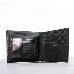 Leather Men Slim Small Wallet Bifold Small Vintage Wallet for Men - imessengerbags