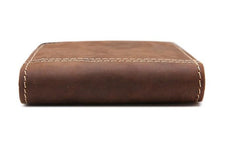 Leather Men Slim Small Wallet Bifold Small Vintage Wallet for Men - imessengerbags