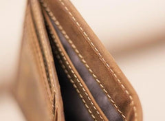 Leather Men Slim Small Wallet Bifold Small Vintage Wallet for Men - imessengerbags