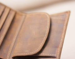 Leather Men Slim Small Wallet Bifold Small Vintage Wallet for Men - imessengerbags