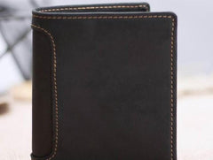 Leather Men Slim Small Wallet Bifold Small Vintage Wallet for Men - imessengerbags