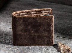 Leather Men Slim Small Wallet Bifold Small Vintage Wallet for Men - imessengerbags