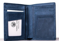 Leather Men Slim Small Wallet Bifold Small Vintage Wallet for Men - imessengerbags