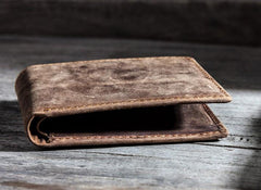 Leather Men Slim Small Wallet Bifold Small Vintage Wallet for Men - imessengerbags