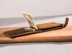 Leather Men Slim Small Wallet Bifold Small Vintage Wallet for Men - imessengerbags