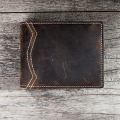 Leather Men Slim Small Wallet Bifold Small Vintage Wallet for Men - imessengerbags