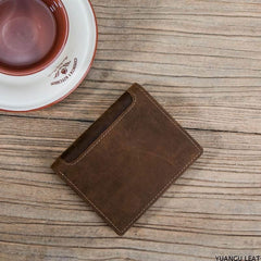 Leather Men Slim Small Wallet Bifold Small Vintage Wallet for Men - imessengerbags