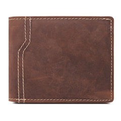 Leather Men Slim Small Wallet Bifold Small Vintage Wallet for Men - imessengerbags