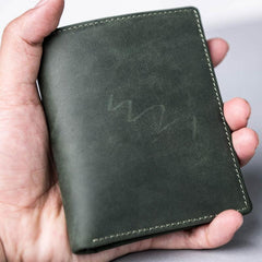 Leather Men Slim Small Wallet Bifold Small Vintage Wallet for Men - imessengerbags