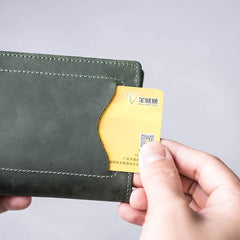 Leather Men Slim Small Wallet Bifold Small Vintage Wallet for Men - imessengerbags