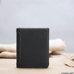 Leather Men Slim Small Wallet Bifold Small Vintage Wallet for Men - imessengerbags
